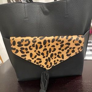Anthropologie Tote with removable clutch